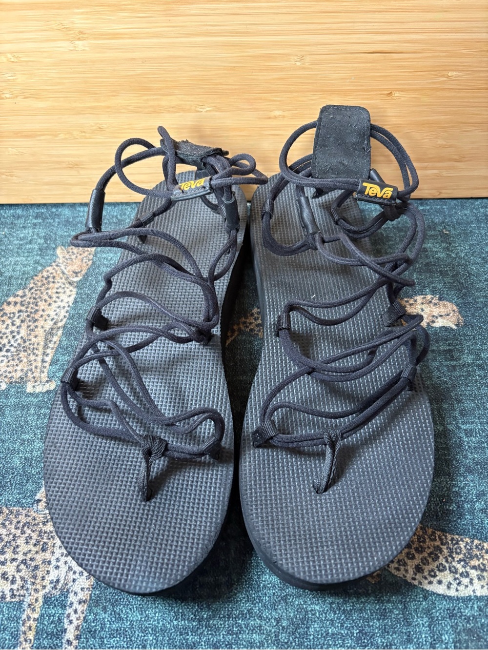 Teva Women's Black Lace-Up Gladiator Sandals
